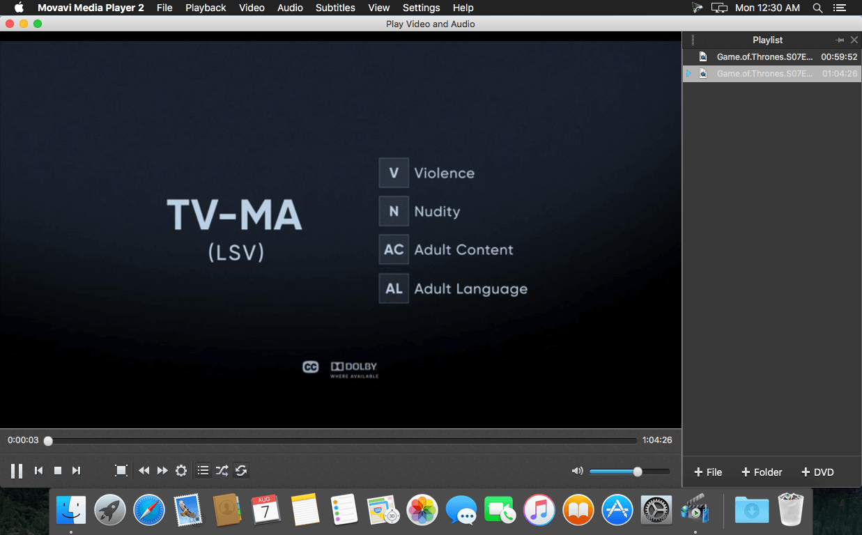 Movavi Media Player sur Mac